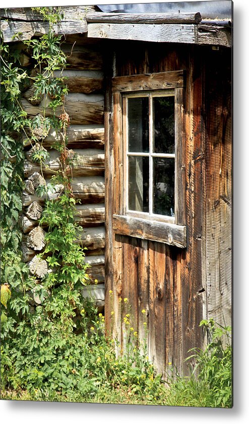 Cabin Metal Print featuring the photograph Rustic Cabin Window by Athena Mckinzie