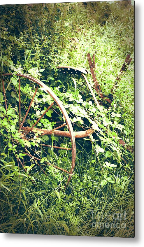 Farm Metal Print featuring the photograph Rusty antique machinery by Perry Van Munster