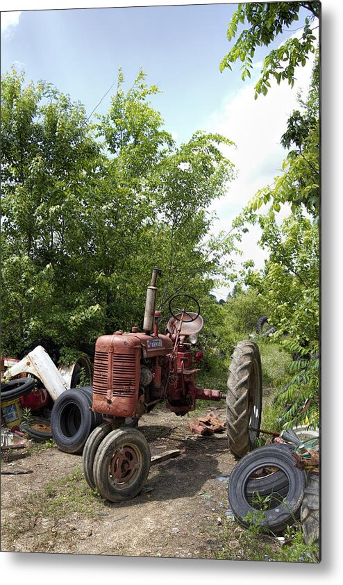 Tractors Metal Print featuring the photograph Rusty Dusty Trusty Tractors by Kathy Clark