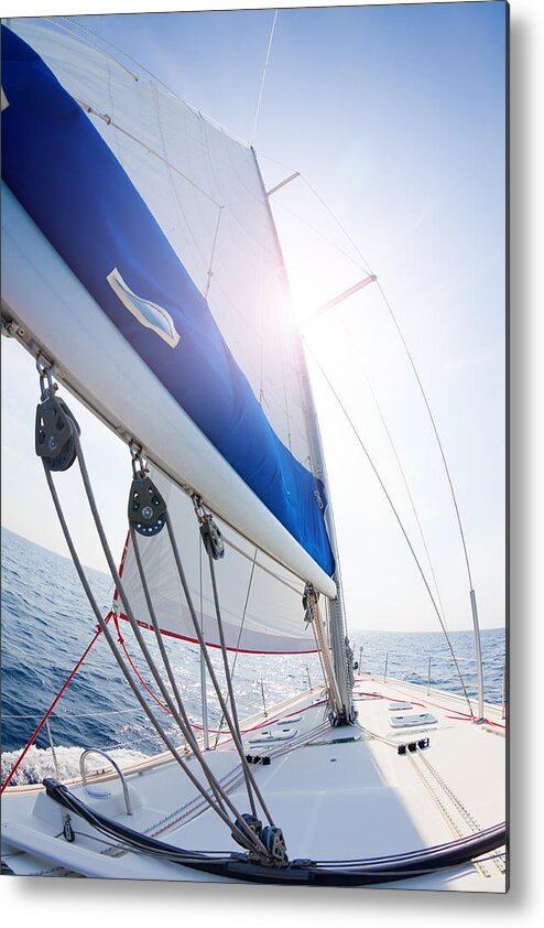 Sails Metal Print featuring the photograph Sails up by Alexey Stiop