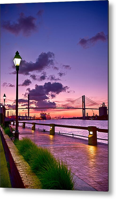 Savannah Metal Print featuring the photograph Savannah River Bridge by Renee Sullivan