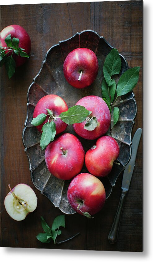 Plant Stem Metal Print featuring the photograph Seasonal Apples by Ingwervanille