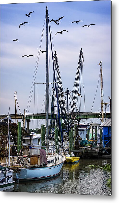Shrimp Boats Metal Print featuring the photograph Shrimp boats At Lazaretto Creek by Priscilla Burgers