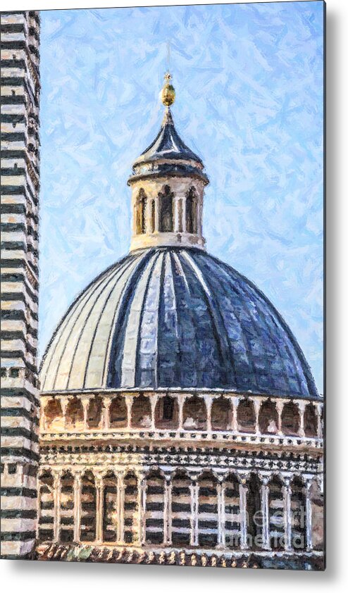 Duomo Metal Print featuring the digital art Siena Duomo Tuscany Italy by Liz Leyden
