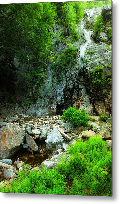 Crawford Notch Metal Print featuring the photograph Silver Cascade In The Mist by Jeff Sinon