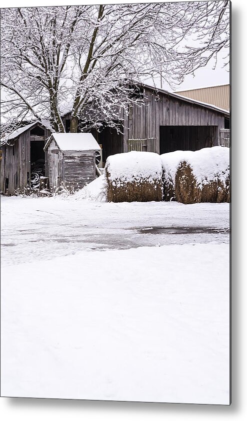 Farm Metal Print featuring the photograph Snow Covered Farm by Holden The Moment