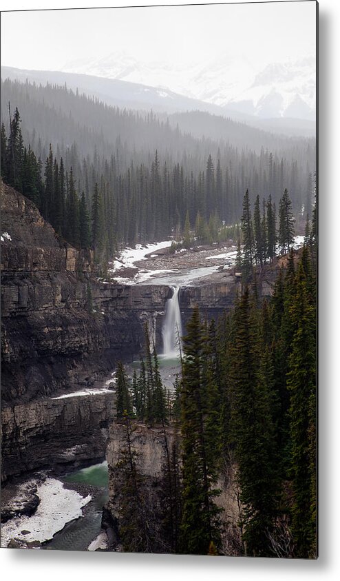 Buhlers Metal Print featuring the photograph Snowy Crescent Falls by David Buhler