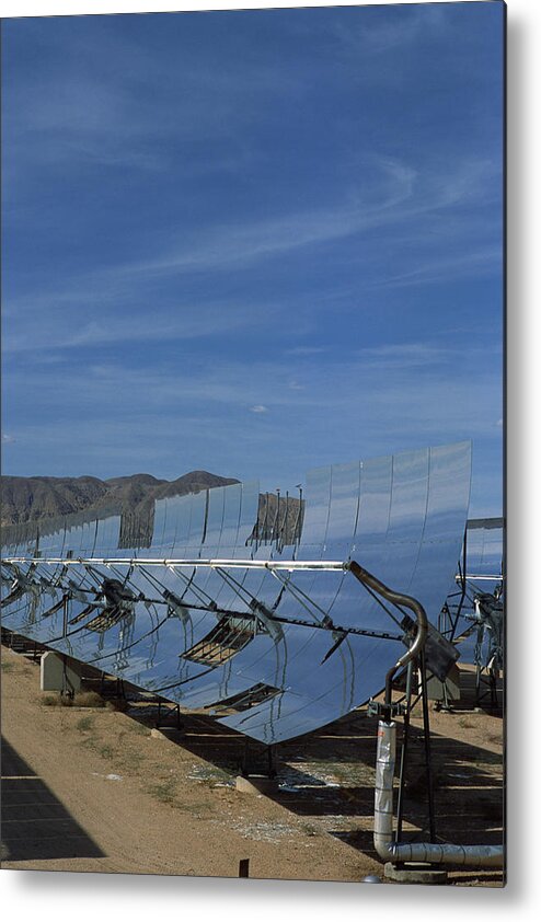 Environmental Conservation Metal Print featuring the photograph Solar powered reflective mirrors , Daggett , California by Comstock Images