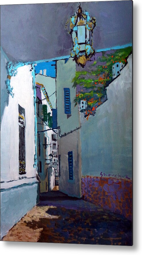 Acrylic On Paper Metal Print featuring the painting Spain Series 09 Cadaques by Yuriy Shevchuk