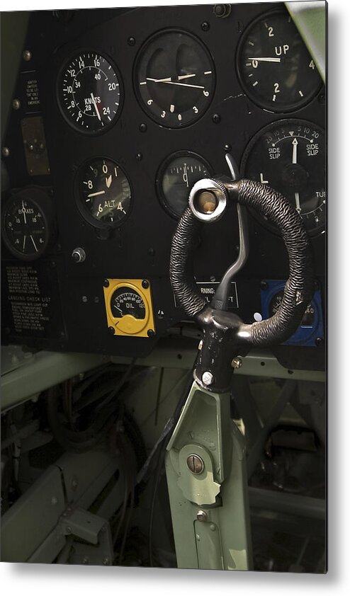 3scape Photos Metal Print featuring the photograph Spitfire Cockpit by Adam Romanowicz