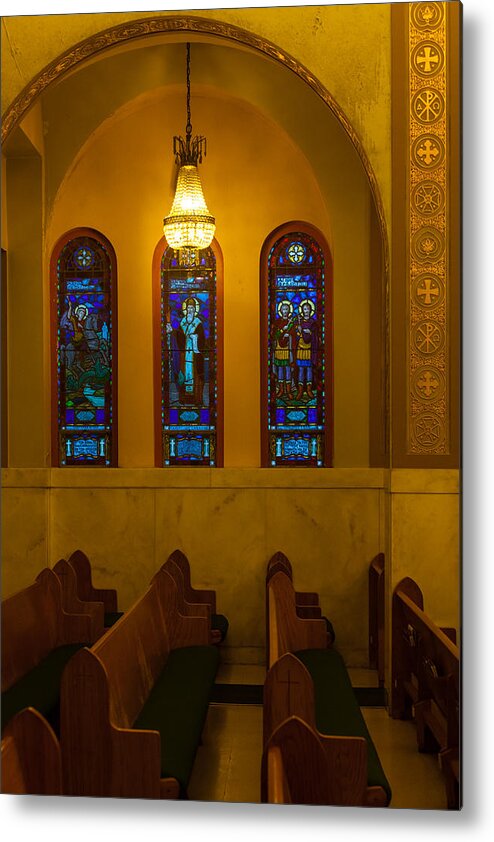 1948 Metal Print featuring the photograph Stained Glass Windows at St Sophia by Ed Gleichman