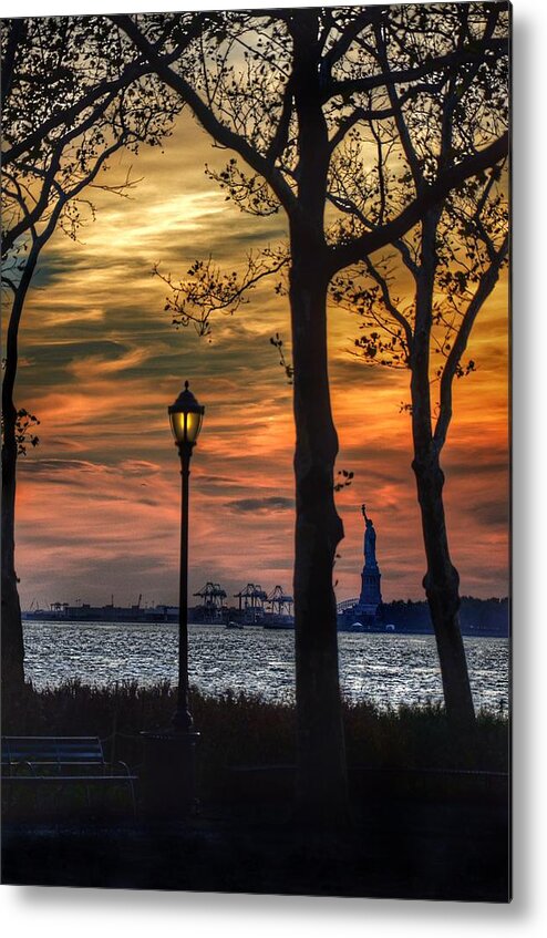 Battery Park Metal Print featuring the photograph Statue of Liberty from Battery Park by Marianna Mills