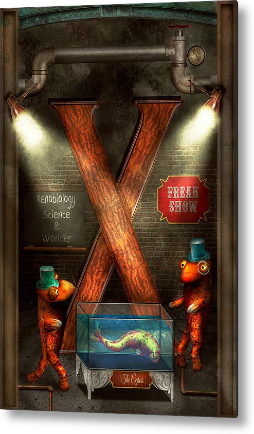 Self Metal Print featuring the photograph Steampunk - Alphabet - X is for Xenobiology by Mike Savad