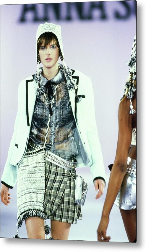 Indoors Metal Print featuring the photograph Stella Tennant On A Runway For Anna Sui by Guy Marineau