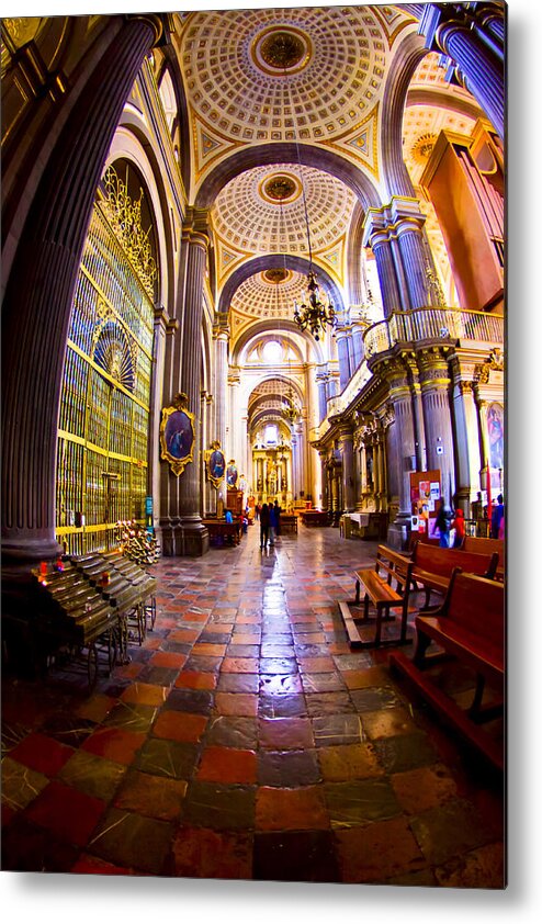 Puebla Metal Print featuring the photograph Stepping Into Puebla Cathedral by Mark Tisdale