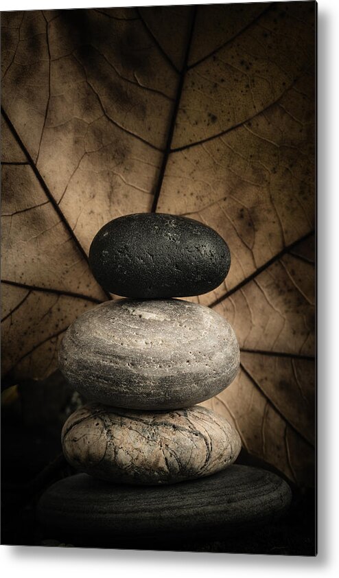 Balanced Metal Print featuring the photograph Stone Cairns II by Marco Oliveira