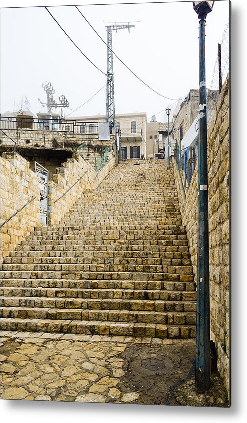 2014 Metal Print featuring the photograph Stone Stairwell by Alan Marlowe