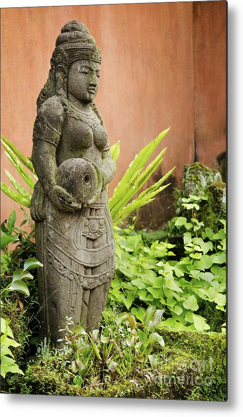 Ancient Metal Print featuring the photograph Stone Statue In Bali Indonesia by JM Travel Photography