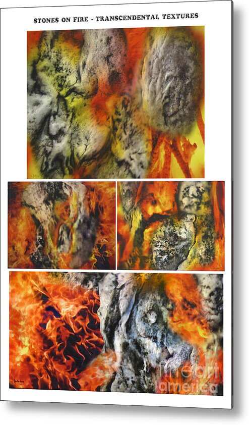 Stones Metal Print featuring the painting Stones on Fire Transcendental Textures by Dov Lederberg