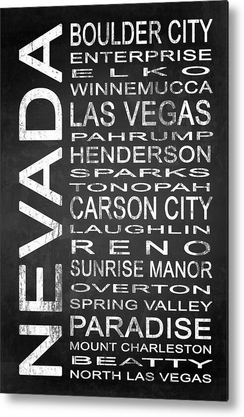 Subway Sign Metal Print featuring the digital art SUBWAY Nevada State 1 by Melissa Smith