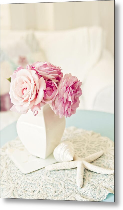Shabby Chic Metal Print featuring the photograph Summery Still Life by Sylvia Cook