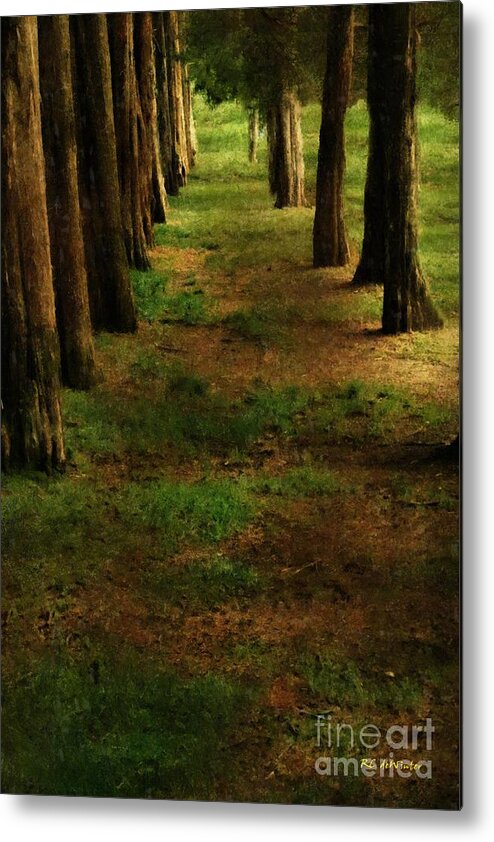 Trees Metal Print featuring the painting Sunrise Allee by RC DeWinter