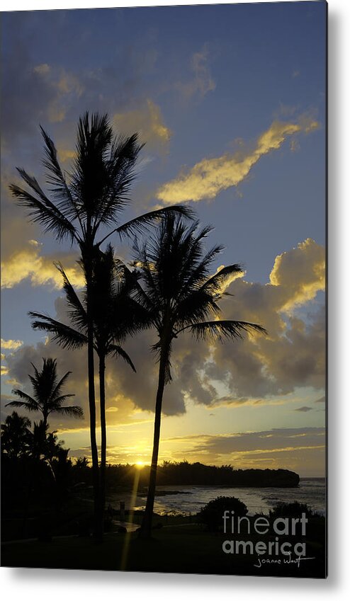 Sunrise Metal Print featuring the photograph Sunrise Poi Pu Beach Kauai by Joanne West