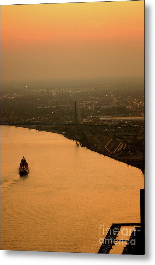 River Metal Print featuring the photograph Sunset On The River by Linda Shafer