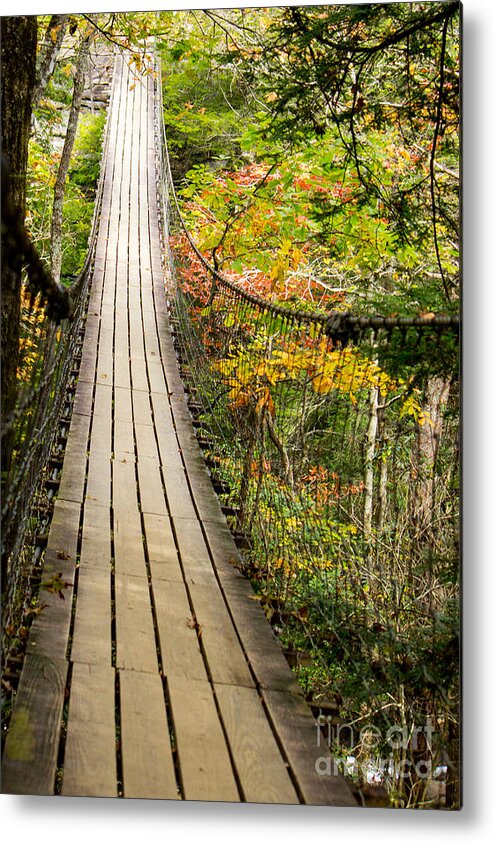 Swinging Bridge Metal Print featuring the photograph Swinging Bridge by Sandra Clark