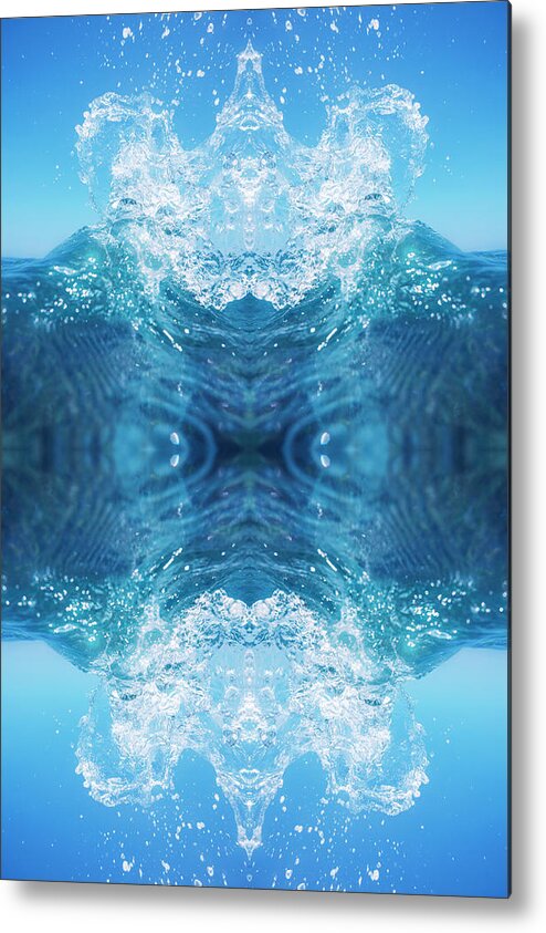 Mandala Metal Print featuring the photograph Symmetrical Mandala Of Water Splash by Marcos Welsh