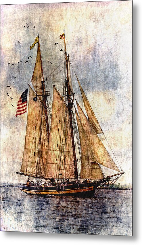 Boats Metal Print featuring the digital art Tall Ships Art by Dale Kincaid