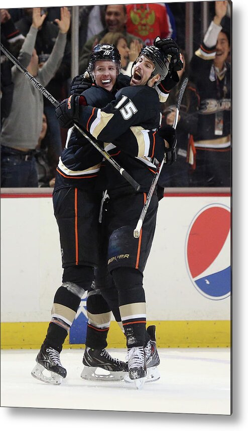 National Hockey League Metal Print featuring the photograph Tampa Bay Lightning V Anaheim Ducks by Jeff Gross