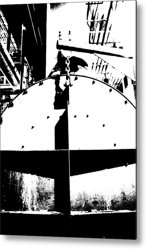 Industrial Architectural Metal Print featuring the photograph Tank and Chain by Cleaster Cotton