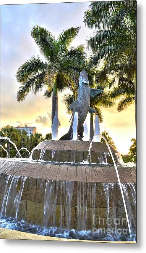 Tarpon Metal Print featuring the photograph Tarpon fountain in Cape Coral Florida by Timothy Lowry