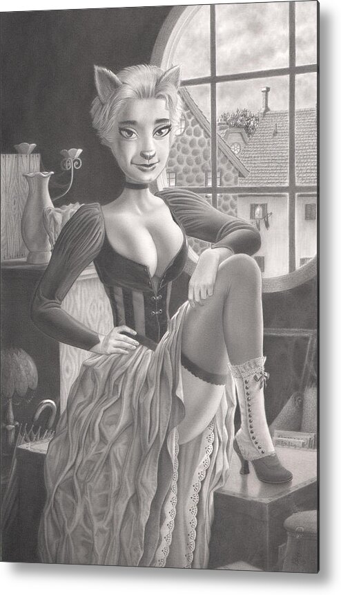 Tess Metal Print featuring the drawing Tess by Richard Moore