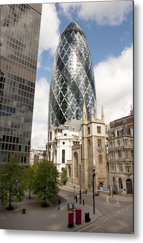 Artistic Metal Print featuring the photograph The Gherkin by Gouzel -