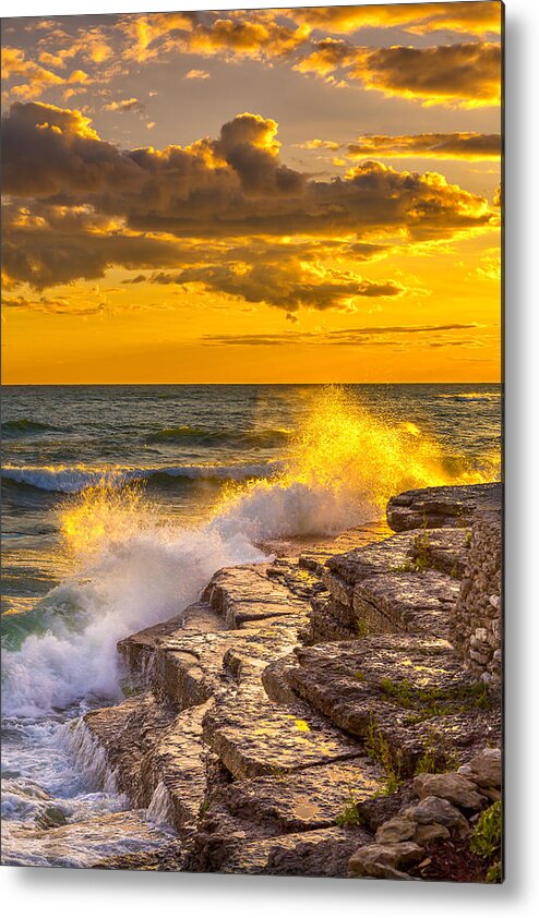 Sky Metal Print featuring the photograph The Golden Hour on Lake Ontario by Fred J Lord