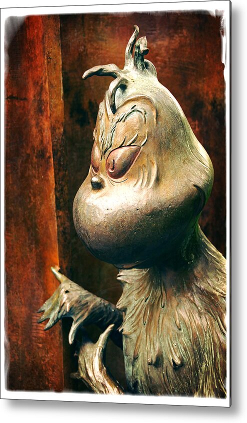 Sculpture Metal Print featuring the photograph The Grinch by Mike Martin