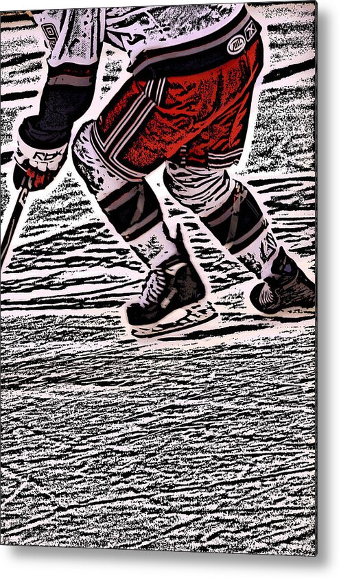 Hockey Metal Print featuring the photograph The Hockey Player by Karol Livote