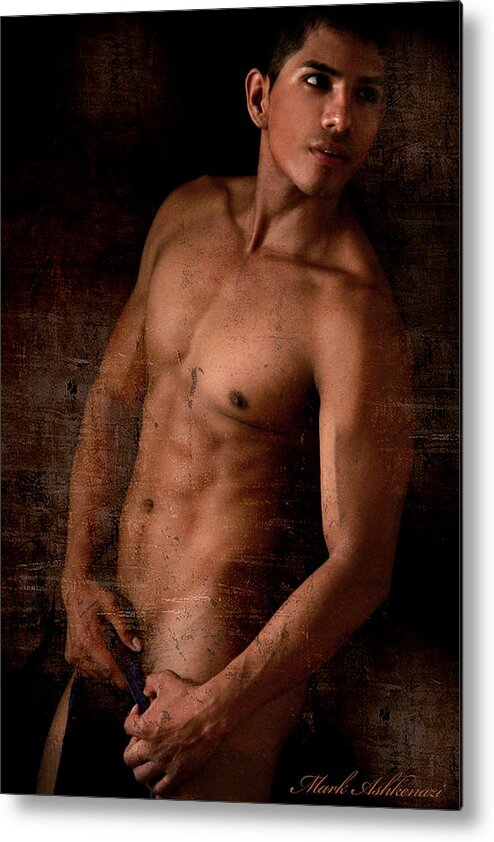 Male Nude Art Metal Print featuring the photograph The Moment by Mark Ashkenazi