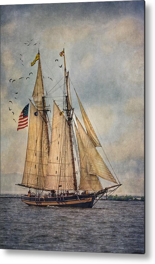 Boats Metal Print featuring the digital art The Pride Of Baltimore II by Dale Kincaid