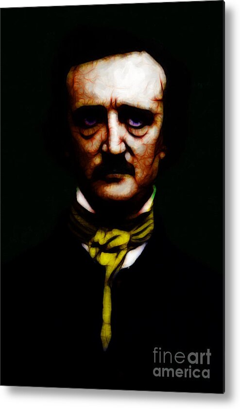 Edgar Metal Print featuring the photograph The Raven - Edgar Allan Poe by Wingsdomain Art and Photography