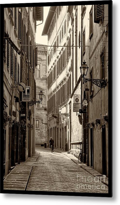 Florence Metal Print featuring the photograph The Street of Florence 002 by Nicola Fiscarelli