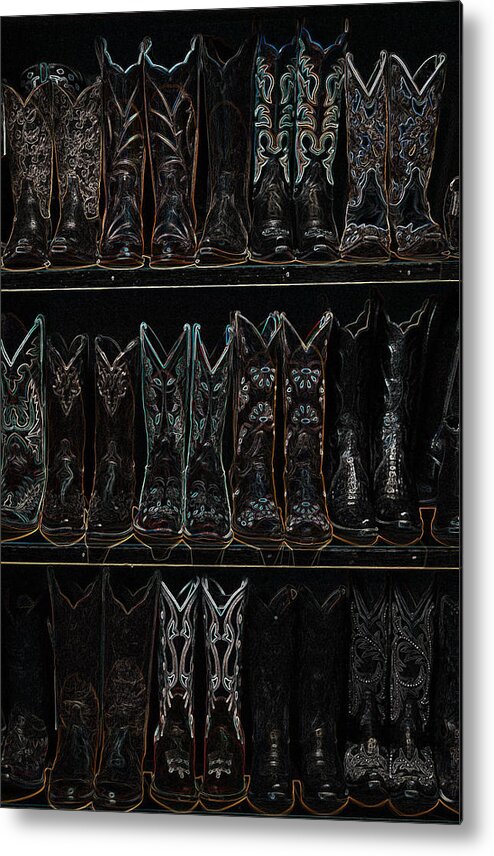 Southwestern Metal Print featuring the digital art These Boots Are Made For Walking 2 by Jani Freimann
