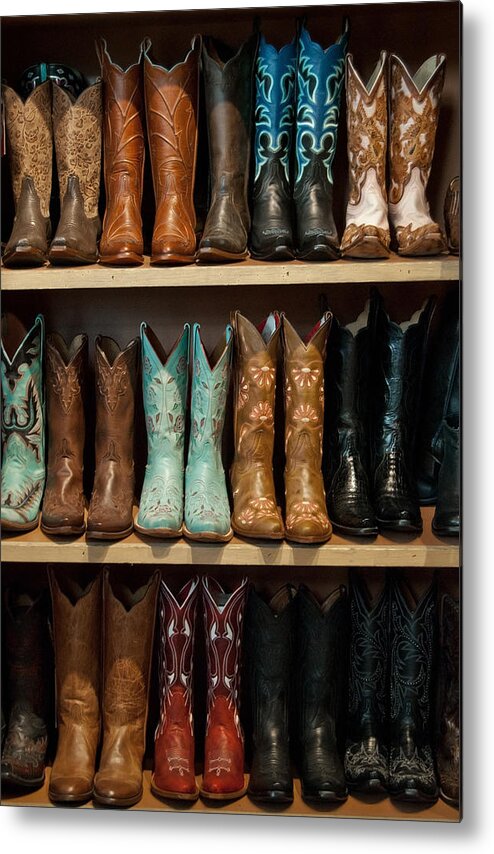 Cowboy Boots Metal Print featuring the photograph These Boots Were Made For Walking by Jani Freimann