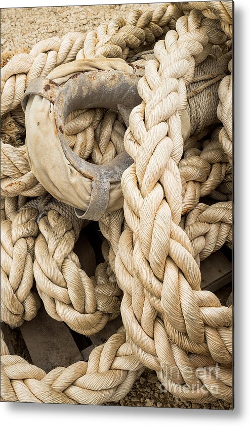 Braided rope with eyelet Metal Print by Imagery by Charly - Fine