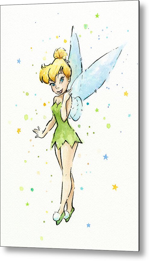 Tinker Metal Print featuring the painting Tinker Bell by Olga Shvartsur