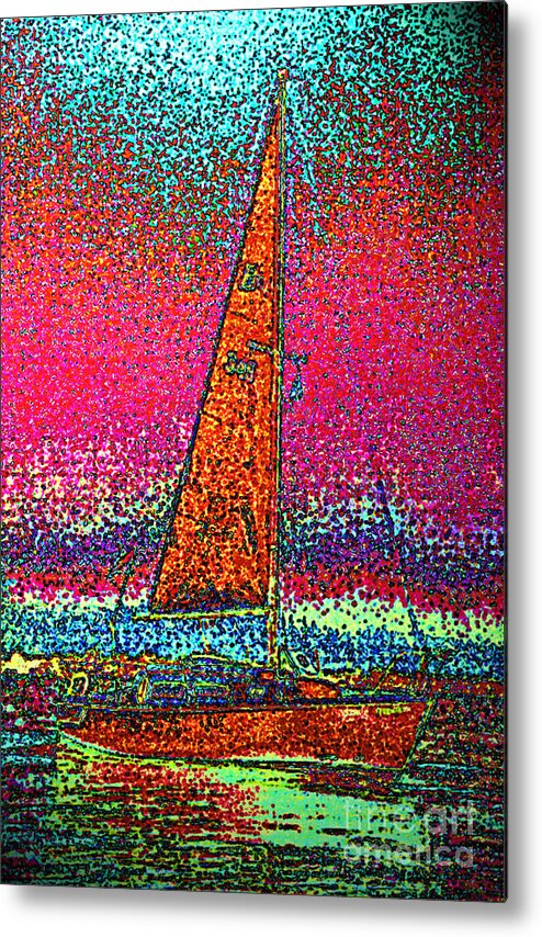 First Star Art Metal Print featuring the digital art Tom Ray's Sailboat 3 by First Star Art