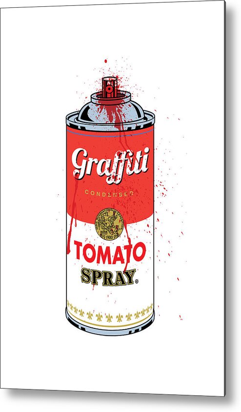 Gary Grayson Metal Print featuring the digital art Tomato Spray Can by Gary Grayson