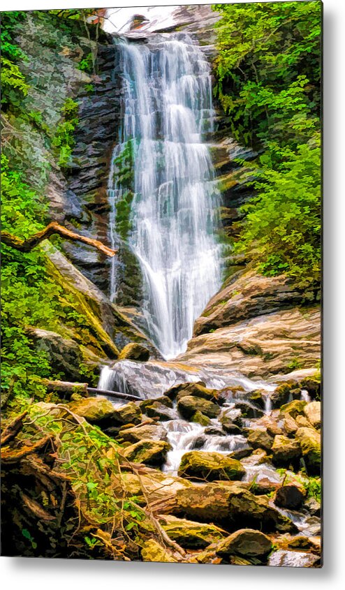 Waterfalls Toms Creek Falls Metal Print featuring the photograph Toms Creek Falls in Marion North Carolina by Ginger Wakem